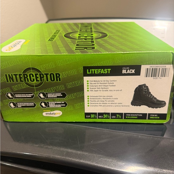 Interceptor Men's Black Tactical Boots - Picture 5 of 7